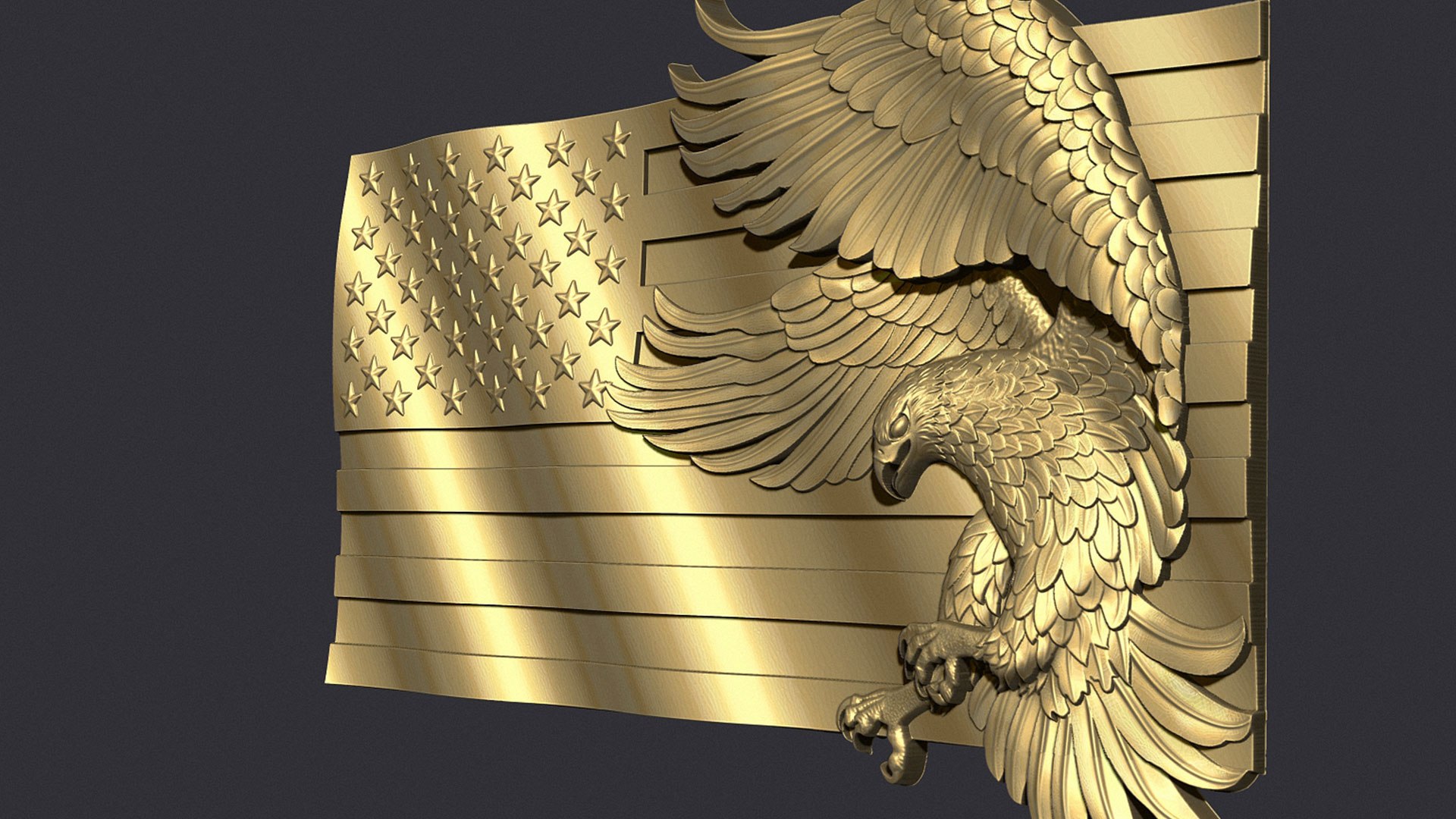 3D American Flag and Eagle model - TurboSquid 2094503