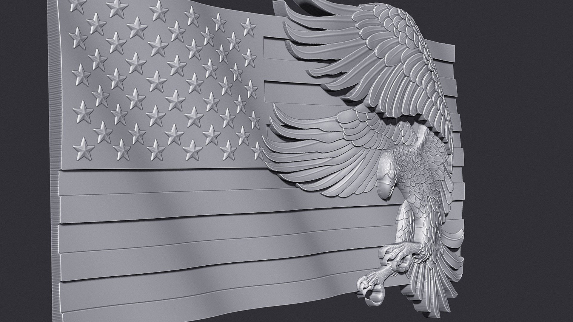 3D American Flag and Eagle model - TurboSquid 2094503