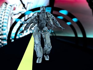 3D futuristic robot