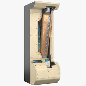 Interior Sci-fi Part With Metal Barrel 3D