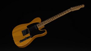 guitar vintage telecaster butterscotch 3D model