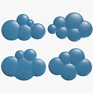 cartoon clouds 3d model