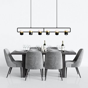 modern dinning set 1 3D model