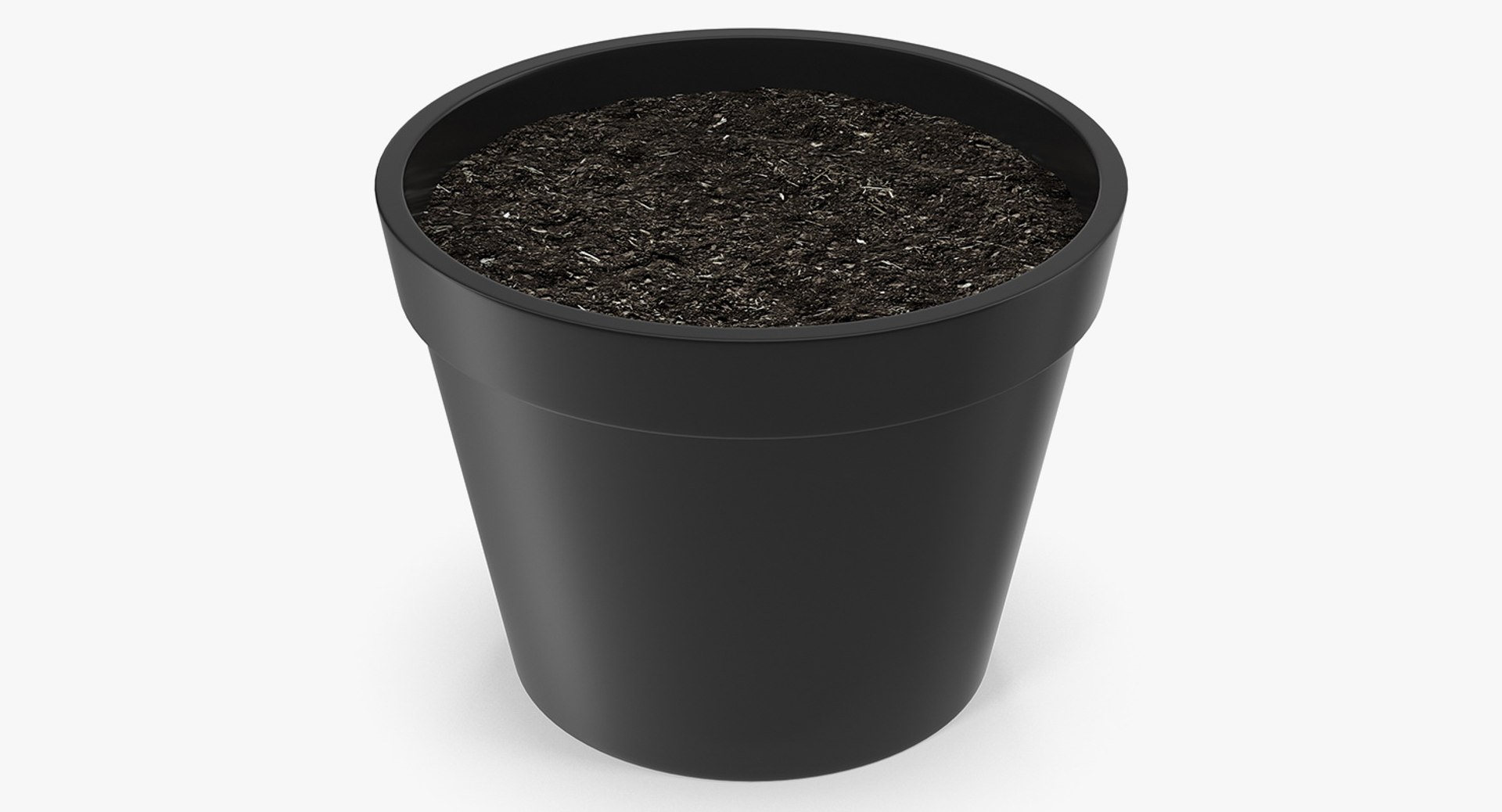 Flower Pot With Soil 3D model preview
