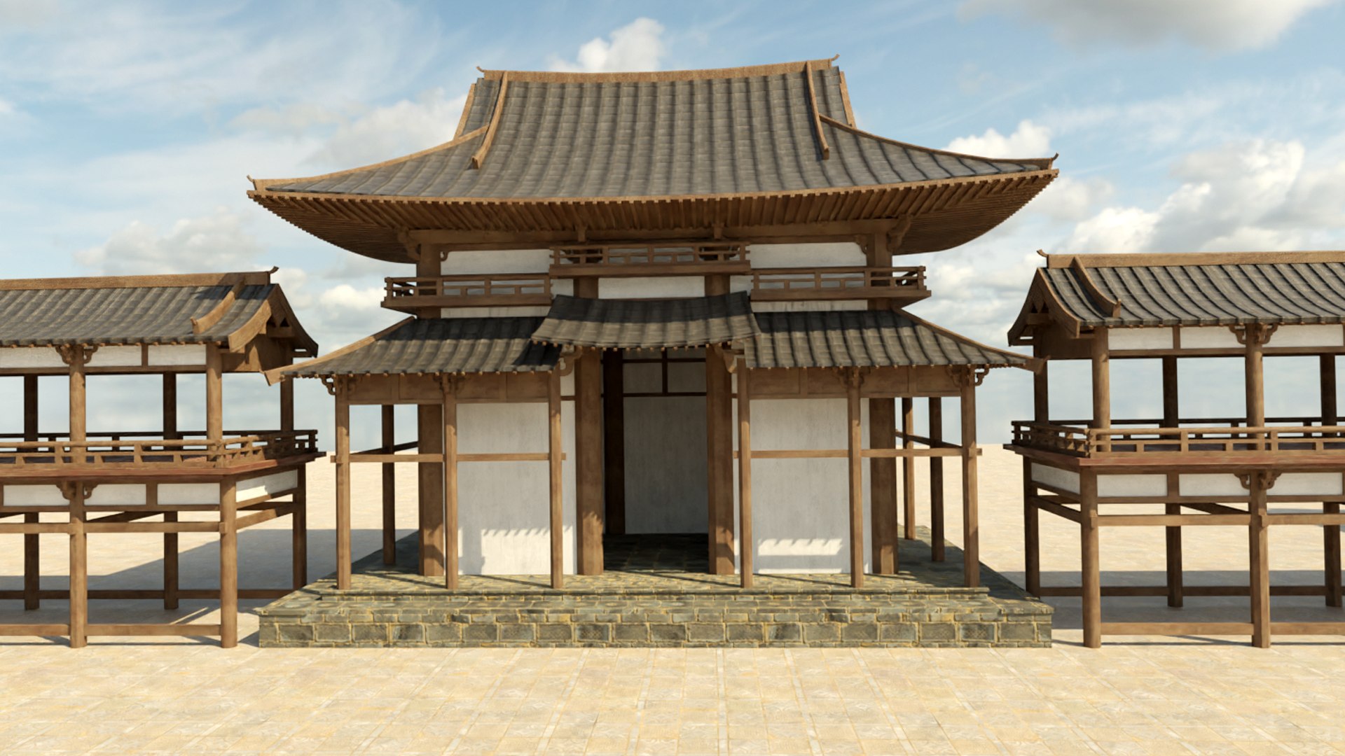 Modular Asian Temple Model - TurboSquid 2204977