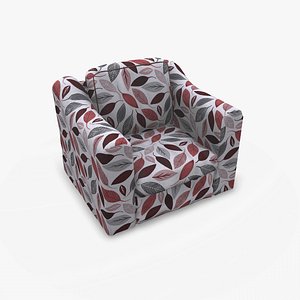Slipcovered Club Chair Low-poly PBR 3D