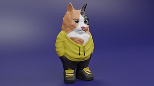 3D MAINECOON CAT HUMAN FIGURE FOR 3D PRINTING model