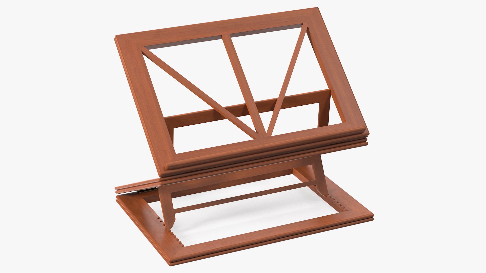 Collapsible Wooden Book Stand 3D model preview