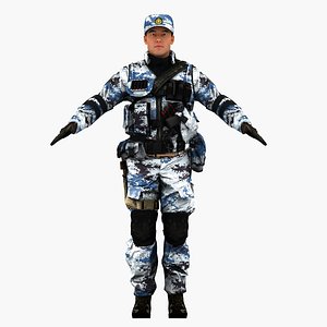 3D pla chinese soldier model