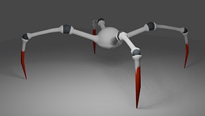 3D model Game ready low-mid poly sci-fi blind spider alien