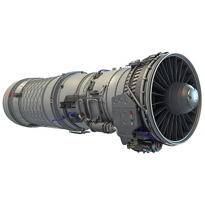 3d afterburning turbofan engine
