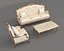 Conjunto de sofá y sillón de estilo europeo clásico 9