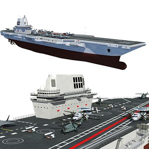 3D chinese  003 aircraft carrier model