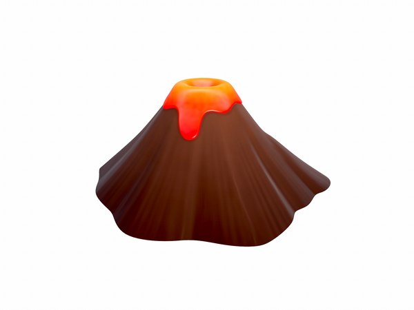 3D volcano cartoon