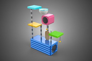 CAT PET PLAY TREE TOWER POST SCRATCHER CLIMBING EXERCISE TOY BOX