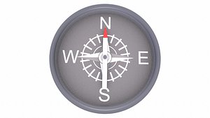 3D Travel Compass PBR Textured model