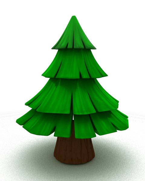 simple cartoon fir tree 3d model