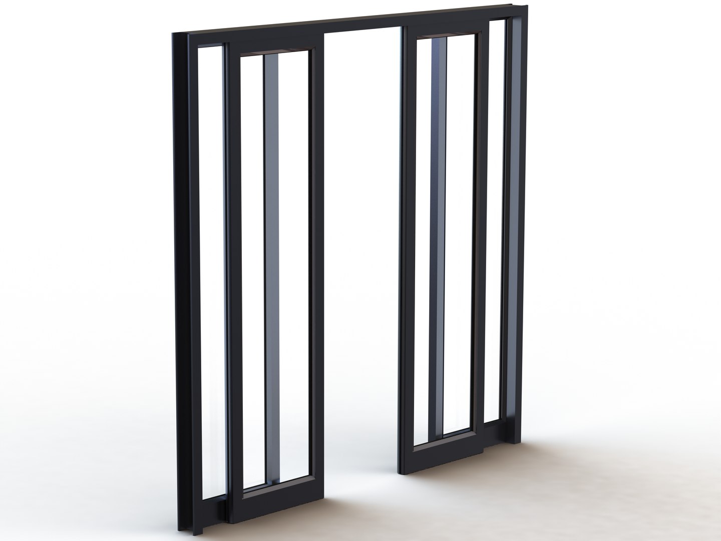 Aluminium Double Sliding Doors 3D model TurboSquid 2157852