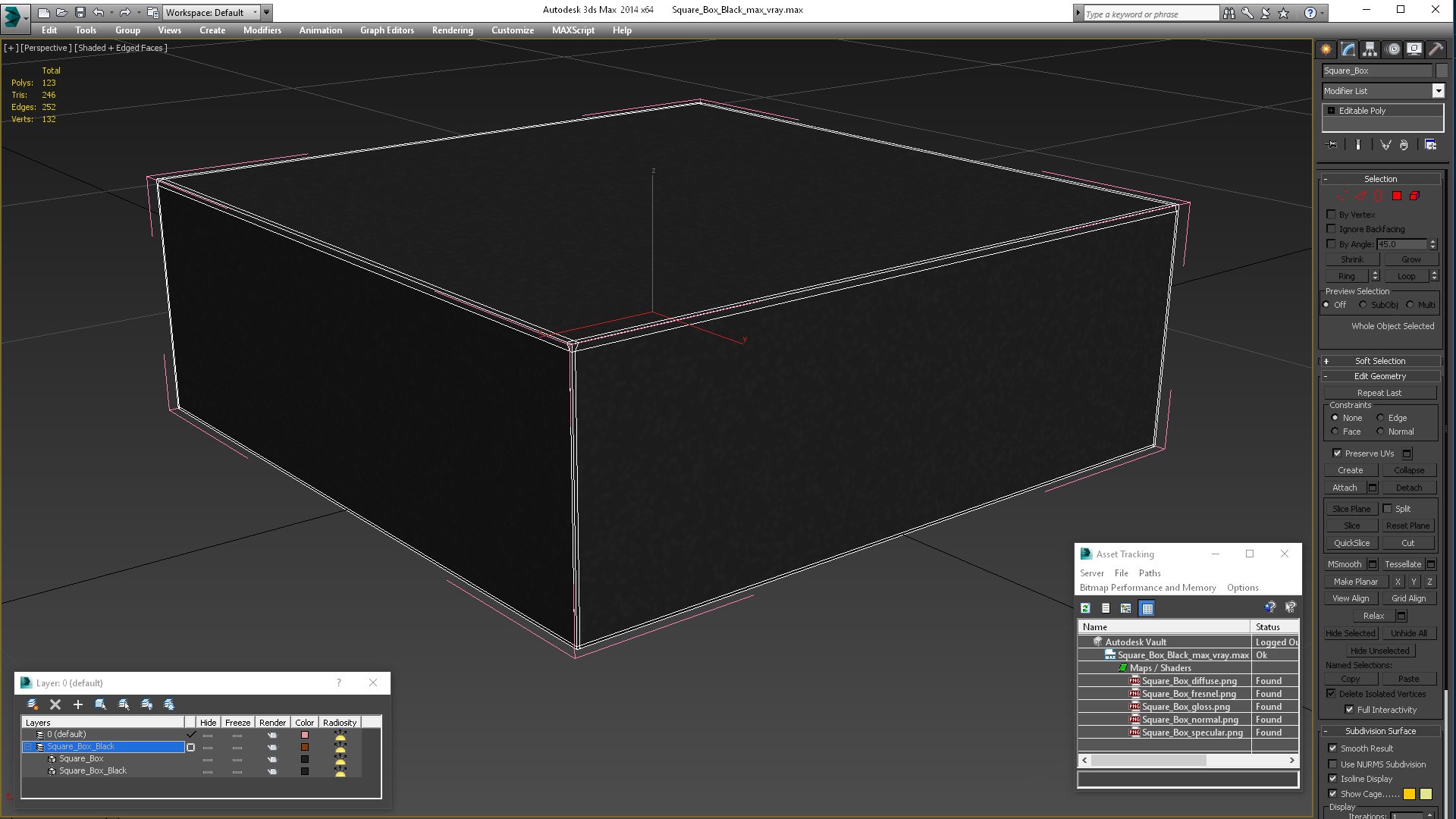 Square Box Black 3D Model - TurboSquid 2213209