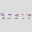 Fiore di orchidea Low Poly