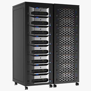 3D Two Detailed Server Racks model