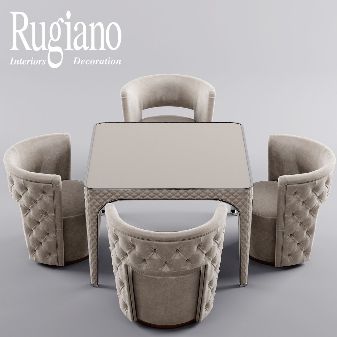 3d Model Of Table Chair Rugiano