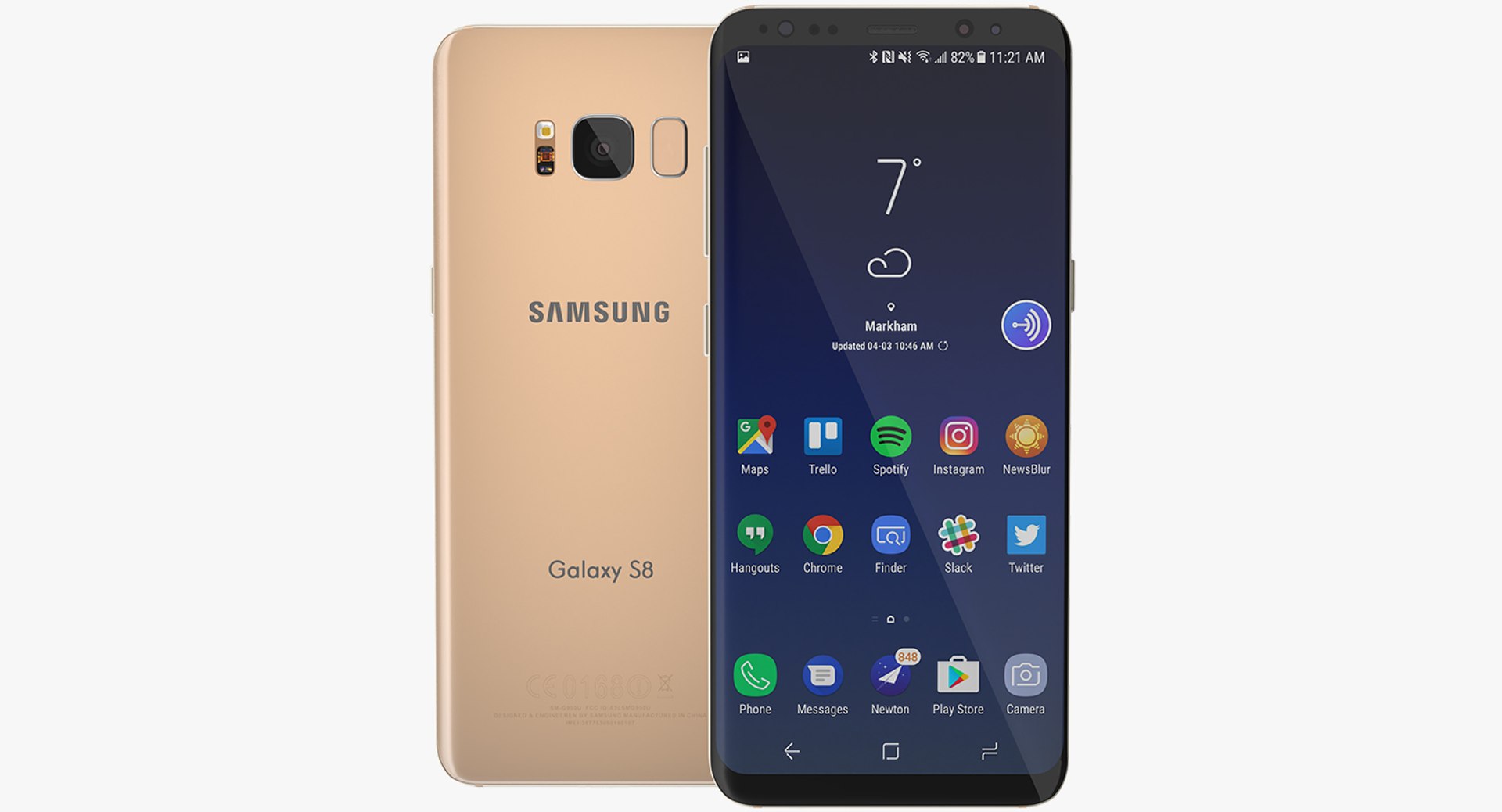 Samsung Galaxy S8 Maple Gold 3D Model 3D model preview