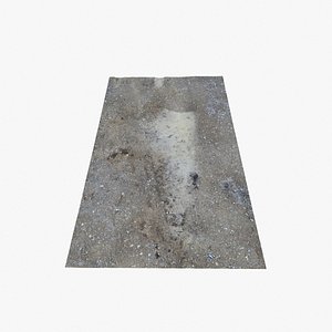 3D model Gravel Ground Water 03 - 3D photogrammetry model scan of sand and tire track pattern
