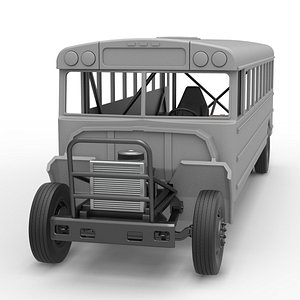 3D Diecast School bus for Figure 8 racing Scale 1 to 25