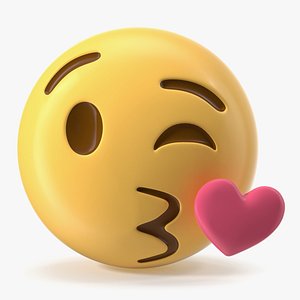 Blowing Kiss Emoji 3D model