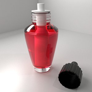 3D Air Freshener Bulb Unscrew Cap with Red Liquid model