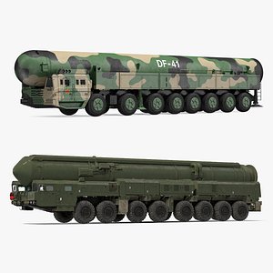 3D road-mobile ballistic missiles mobile model