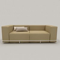 simple ocher sofa