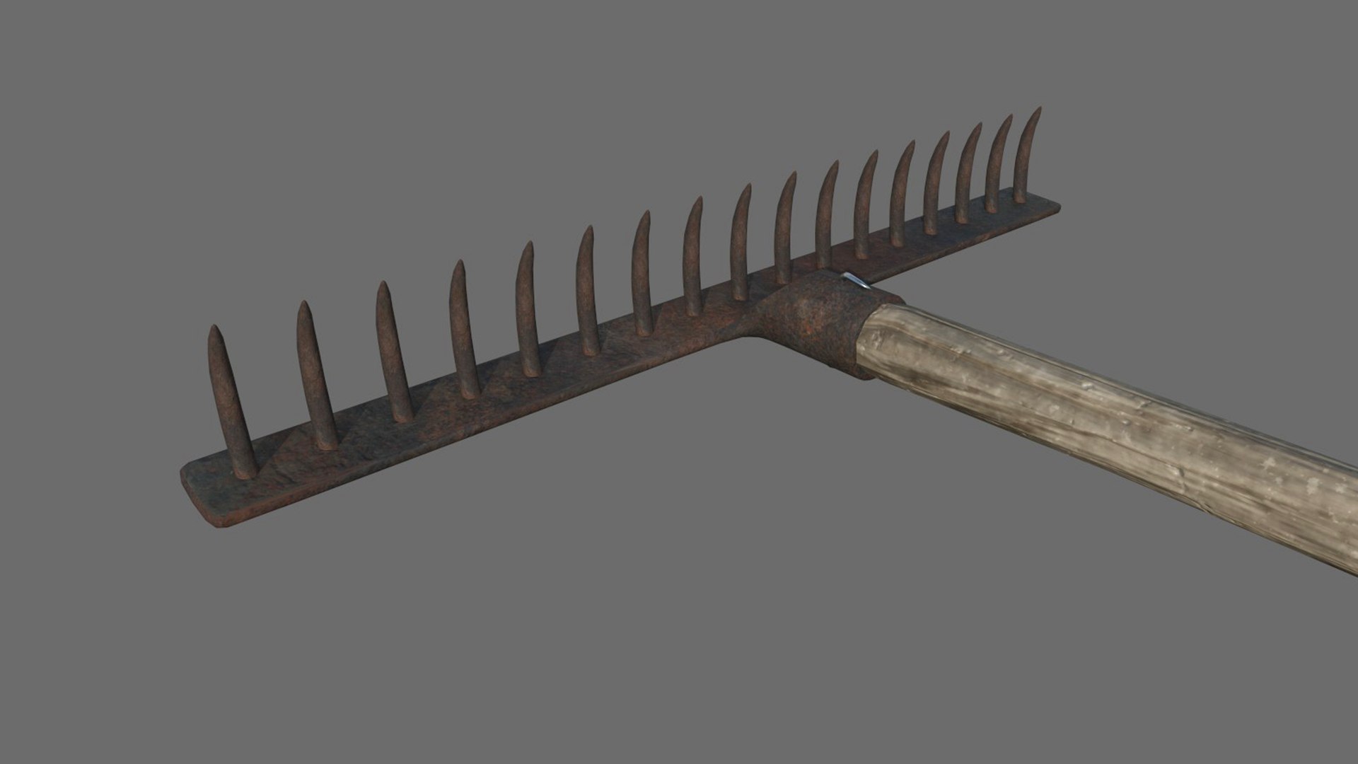 3D Old Metal Rake - TurboSquid 2052258