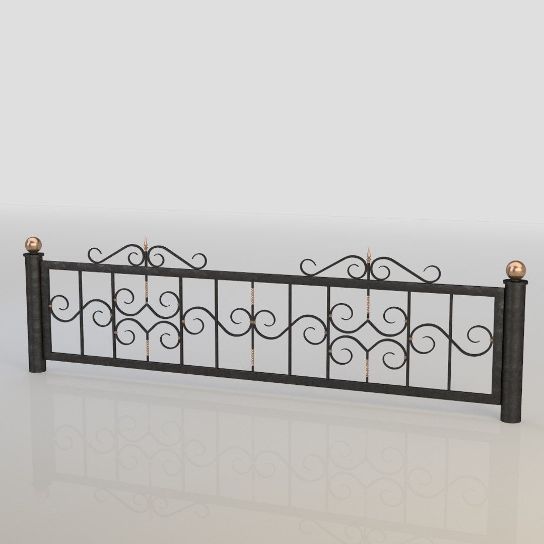 3d model iron fence