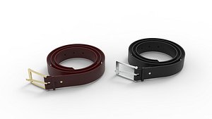 3D Mens Leather Belt with Buckle model