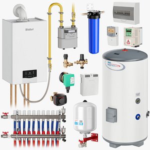 3D model Home heating system kit 3