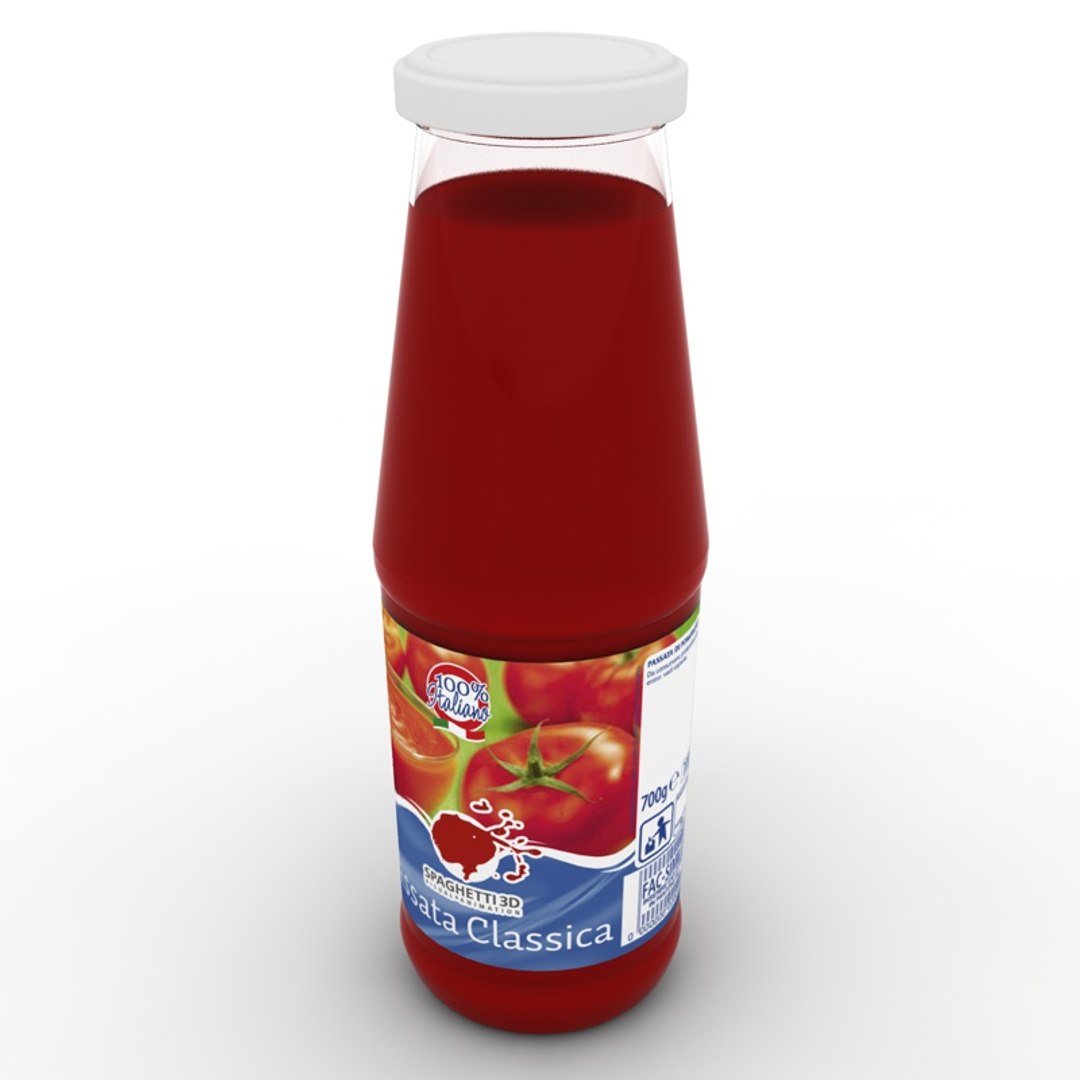 3d bottle tomato sauce model