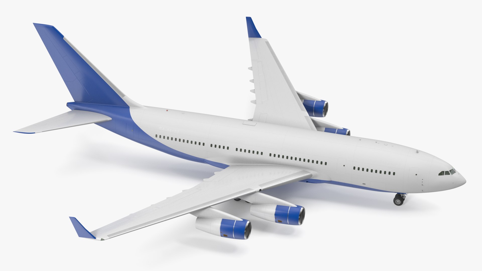 Long Range Plane Simple Interior Rigged 3D model preview