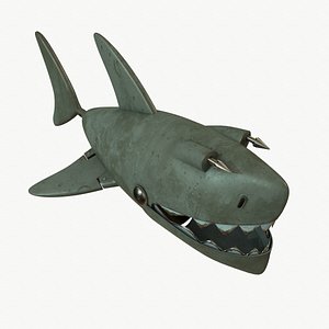 cartoon shark drone 3D