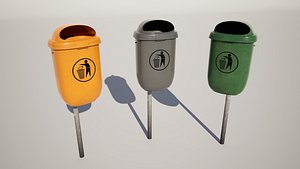 3D model Street Trash Bin