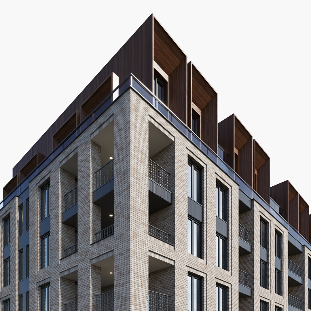 3D Modern Residential Building Model - TurboSquid 1657290
