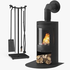 3D model fireplace contura 550 01