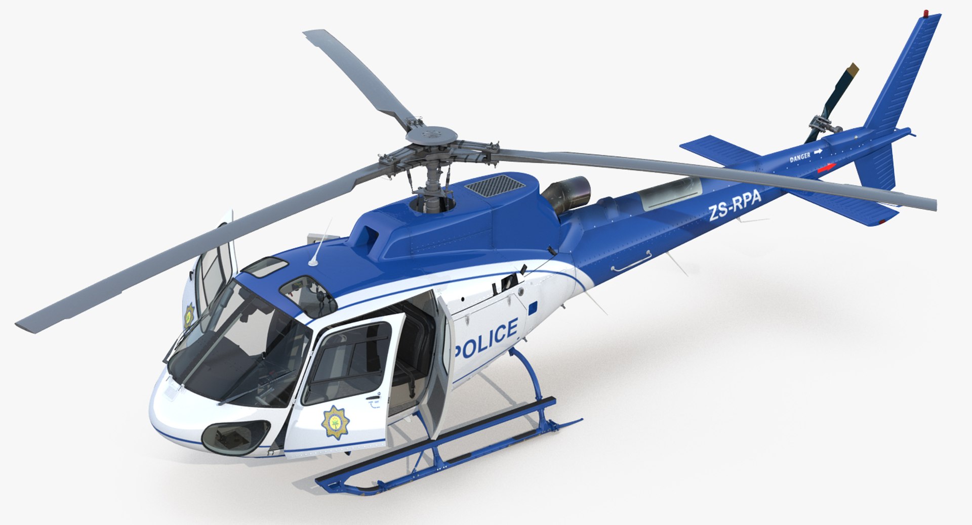 3D police helicopter eurocopter as-350 model - TurboSquid 1178959