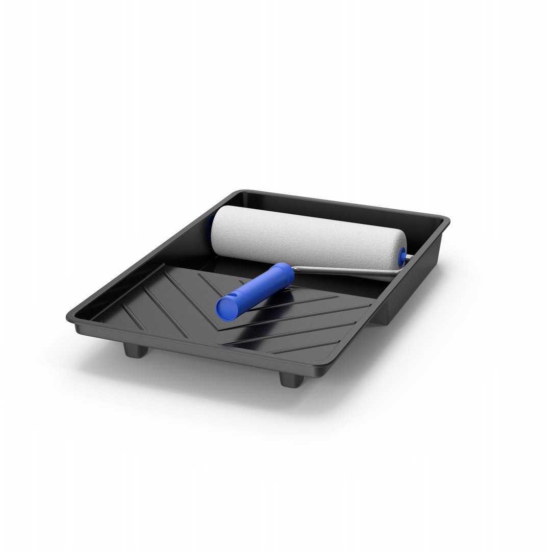 3D Paint Roller And Tray Model TurboSquid 2162245