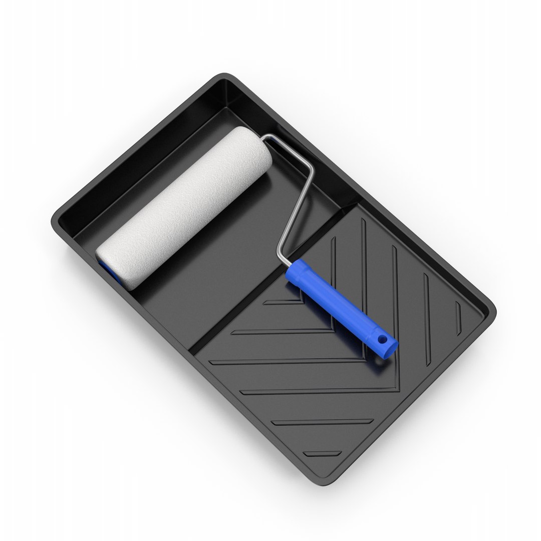 3D Paint Roller And Tray Model TurboSquid 2162245