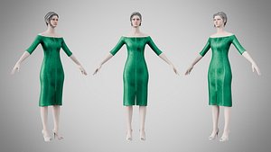 Dress 14 Emerald Velvet Green
