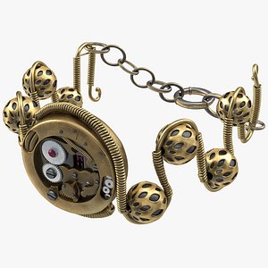 3d steampunk jewelry bracelet modeled