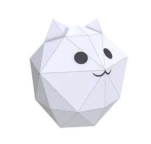 3D model sculpture fat cat lamp