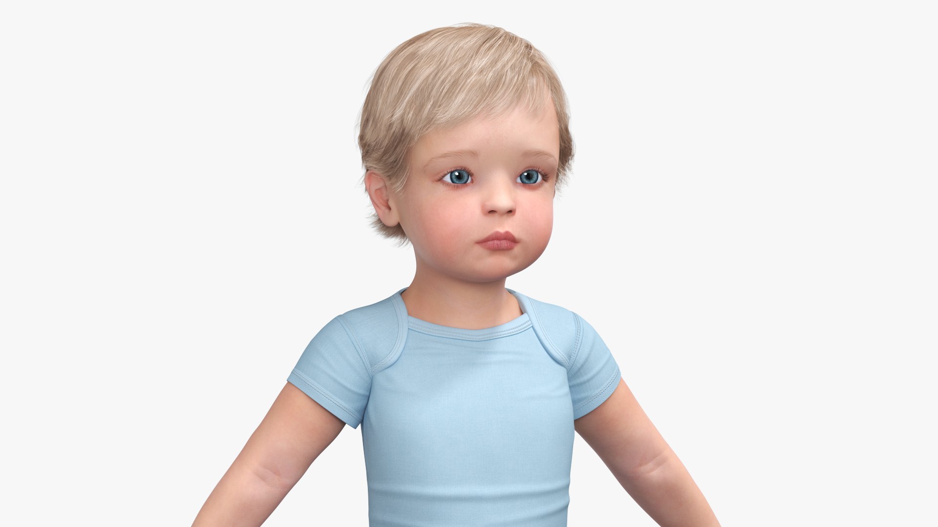Boy Aged 1 Year In Bodysuit A-Pose 3D Model - TurboSquid 2269856